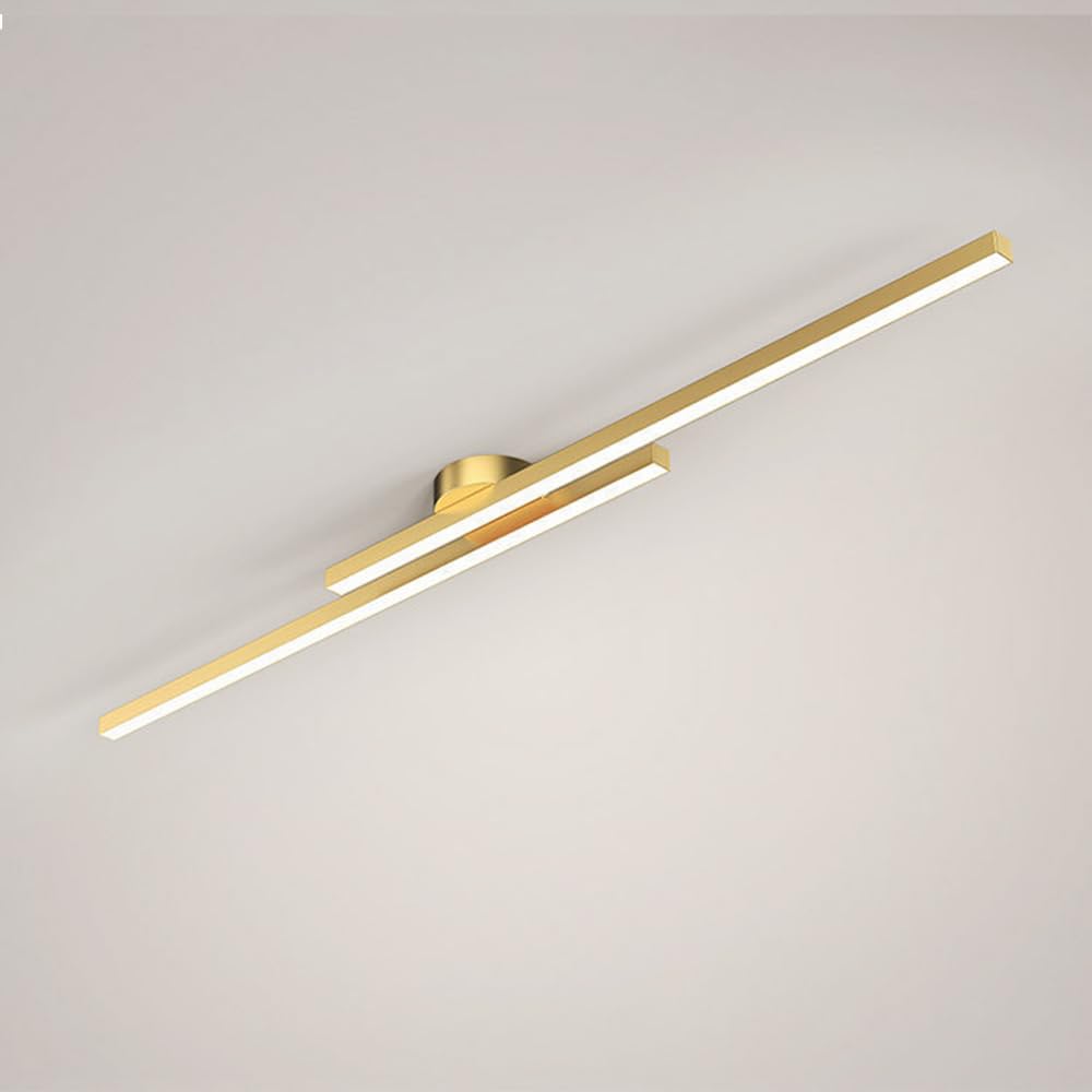 LYMSXAZOU Led Linear Ceiling Light Modern Flush Mount Lamp Hallway Lighting Fixture Minimalist Long Strip Chandelier Lights for Living Room Bedroom Corridor Kitchen/D4000K/120Cm