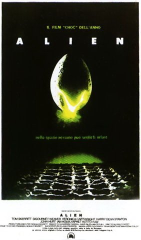 Poster de Cine Clásico PLASTIFICADO. Película: Aliens (Huevo de fondo). Poster en ITALIANO. Medidas aprox. 70 x 100 cm.