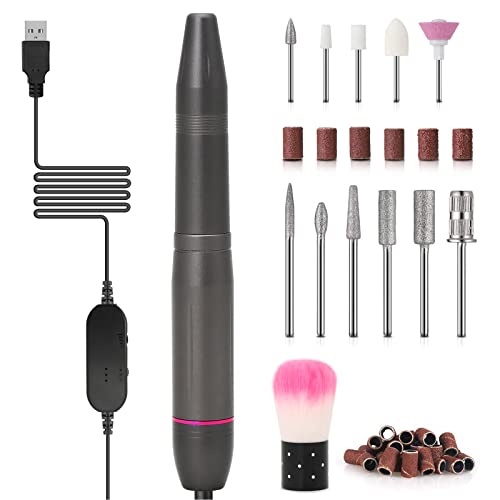 Swithun Torno para Uñas,11 en 1 Limas de Uñas Eléctrica, Kit de Manicura y Pedicura Eléctrico Profesional, 20,000 RPM Velocidad Ajustable, Set de Manicura para Salón DIY Cover