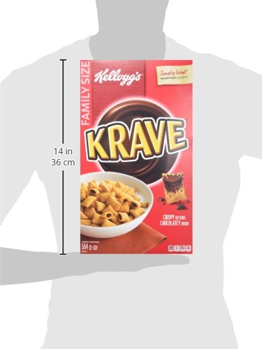 Miniatura 7 de Kellogg's Krave - Cereal de chocolate tamaño familiar, 525 g18.5 oz. Importado de Canadá