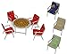 Produktbild alles-meine.de GmbH 1 Set: Gartenmöbel mit 4 Stühle und Tisch + 4 Stuhlauflagen - Kunststoff - Möbel Set z.B. für Puppenstube Puppenhaus Puppenhausmöbel