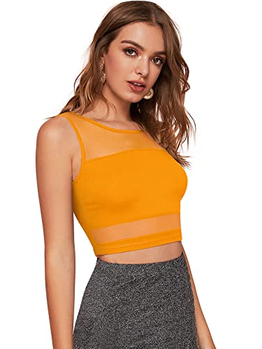 Image of LONDON BELLY Women's Polyester Crop Top with Round Neck Sleeveless Solid Pattern and Crop Length | Womens Crop Tops | Summer Fashion Top Stylish Look