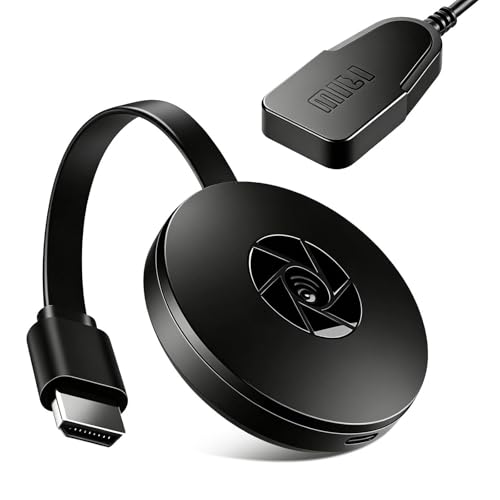 LAIVIYA Adaptador De Pantalla Inalámbrico, 1080P para TV Proyector Monitor Receptor Duplicacion Pantalla Miracast Airplay Dlna Streaming iPhone Android PC No Google/Netflix (Menu En Español)