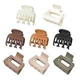 MAXQUU Pinzas para el pelo de 8 piezas, pinzas en forma de garra, pinzas para el pelo para mujeres, pinzas para el pelo finas para niñas y mujeres, pinzas rectangulares