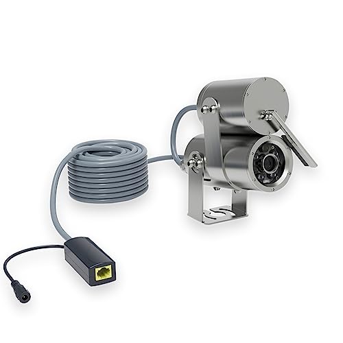 1080p HD 60FPS Electric Focus Underwater Viewing Camera with Lens Cleaning Brush for Aquaculture, Marine IP Monitoring Camera with 32ft Cable