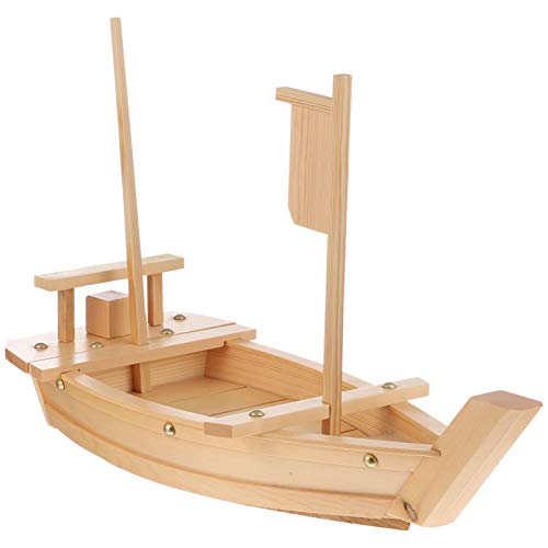 Housoutil Ciotola Barche in Legno Piatto da portata in legno Sushi Boats barche in bambù per ristoranti e cibo vassoio per alimenti utilizzato per contenere piccoli snack come sushi (52 x 19 cm)