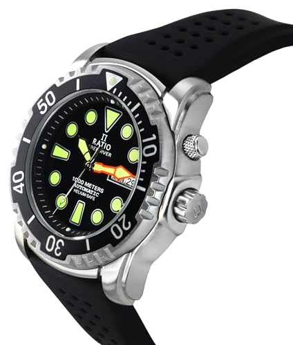 Image of RATIO FreeDiver Helium-Safe Dive Watch Sapphire Crystal Automatic Diver Watch 1000M Water Resistant Diving Watch for Men (White)