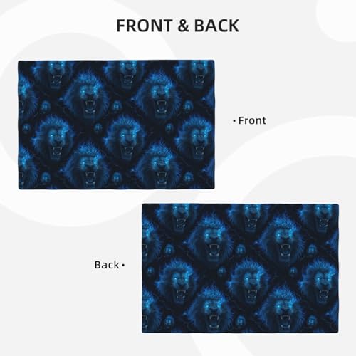 Set de table lavable et résistant à la chaleur en lin bleu - 5
