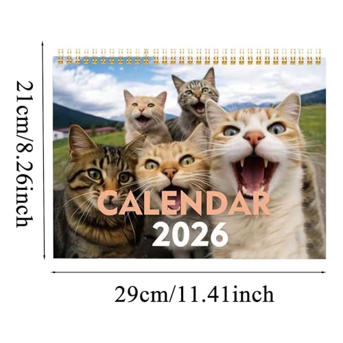 Artistic Cat Wall Calendar - Cat Stationery, 2d Acrylic Holiday Pendant Gift Decor, 2026 Aesthetic Desk Calendar - For Home Family Organizing Study Table Workplace School Planning Friends - Image 3