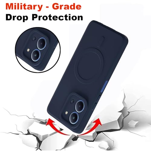 Image of Back Cover | MagFit Ring Design (Non-Magnetic) | Shockproof Case | Anti-Slip Grip | Raised Camera Edges | Slim Protective Case for Mi Redmi 15C 4G / Poco C85 4G (Steel Blue)