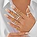 Gmai Vintage Gold Stackable Ring Set 28/30/22 Pcs Knuckle Rings Boho Trendy Dainty Cute Simple Twist Hollow Sparkling Rings Pack Jewelry Gift (22 Pcs Elegant)