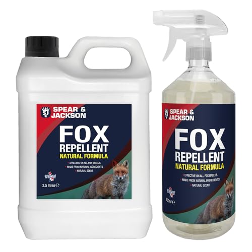 Spear & Jackson Fox Repellent Spray 500ml and 2.5 Litre Refill, Garden Protection