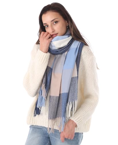DiaryLook Plaid Warm Blanket Scarf for Winter Long Ladies Scarves Check Soft Wool Tartan Shawl Wraps for Women
