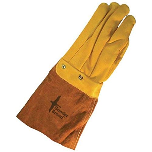 Bob Dale 63-1-900-M Extreme Tactical Grain Leather Glove with Kevlar Lined 14" Gauntlet, Medium, Yellow