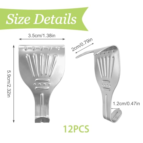 Image of 12Pcs Picture Rail Hooks, Metal Molding Hooks(Silver)