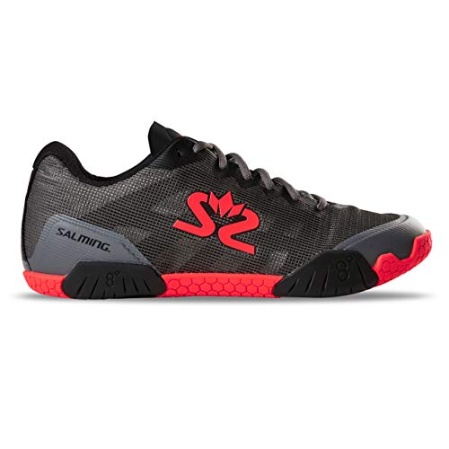 Salming Men\'s Hawk Squash/Handball Indoor Sports Shoes, Gunmetal/LavaRed, 7.5