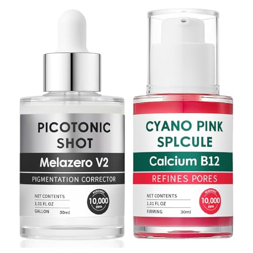 Image of Cyano Pink Spicule Serum + Picotonic Shot Ampoule Duo, Smoothing and Hydrating Face Essences, Korean Serum for Face, Refine Pores Moisturize, Glass Skin Finish (30ml, 2PC)