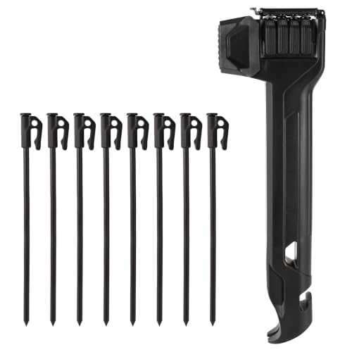 BOXOB 8-Piece Tent Stakes and Hammer Set