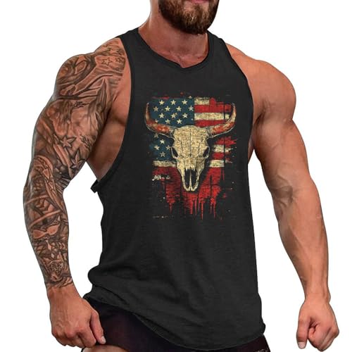 Summer Mens Tank Tops Grunge Gothic Muscle Casual Sleeveless Shirts Loose Breathable Gym Athletic Undershirt