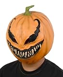 KJOCOS Creepy Pumpkin Mask Halloween Scary Pumpkin Head Mask For Halloween Costume Party Props Adult Men Women (Pumpkin Mask)