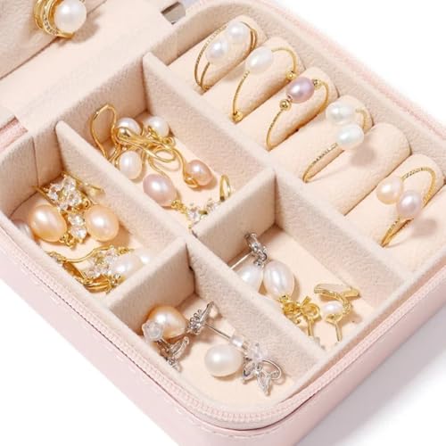 Mini Porta Joias Portátil, Estojo Com Zíper, Caixa de Joias Para Mulheres, Bolsa De Armazenamento De