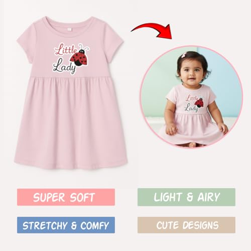 Image of 6 Month to 6 Years - Kids Knitted Cotton Frock for Girls (1-6 Years) | Soft & Stylish Printed Dress | Pack of 3 Combo (Any 3 Colors)