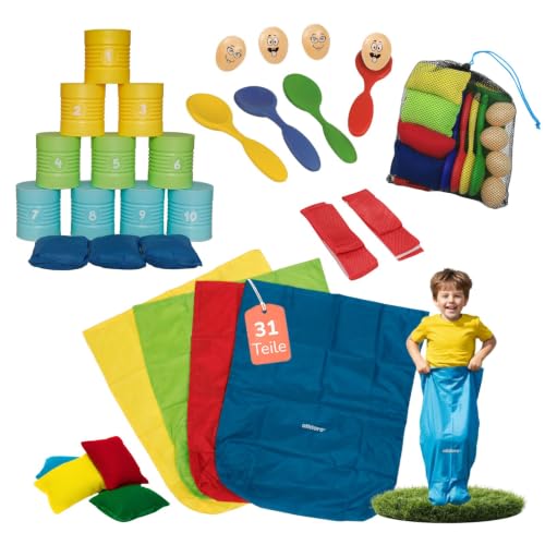 alldoro Party-Bundle 32-TLG., Dosenwerfen & 4 Klassische Bewegungsspiele