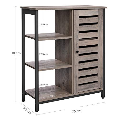 VASAGLE dressoir, keukenkastje met 3 open rekken, badkamerkastje, woonkamer, hal, keuken, thuiskantoor, stalen frame… - Image 7