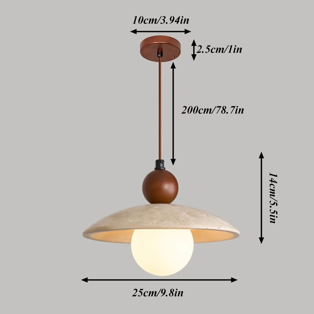 Lampada a sospensione in pietra frisbee, lampada a sospensione in noce con paralume in travertino giallo, lampade a sospensione retrò da comodino, apparecchio di illuminazione G9, lampadari decorativi