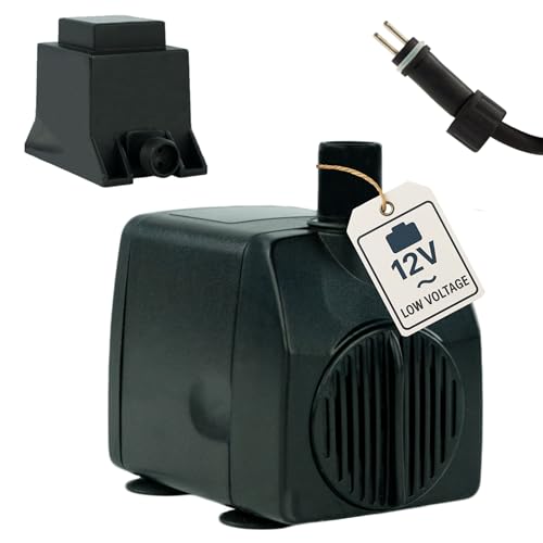 Wasserspiel-Pumpe 12 V – 750 L/H, nur 10 Watt, 7m Kabel, extrem leise, 140 cm Förderhöhe, Teichpumpe, Wasserpumpe, Aquariumpumpe und Zimmerbrunnen-Pumpe | Tauchpumpe | Springbrunnepumpe | KEP750L
