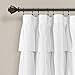 Lush Decor Ruffle Window Curtain - Vintage Chic Farmhouse Style Panel for Living, Dining Room, Bedroom (Single), 50”W x 84