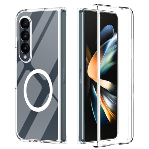 Deekeewe Magnetic Case for Samsung Galaxy Z Fold 4,Galaxy Z Fold 4 Phone Case Compatible with Magsafe,Slim Thin Shockproof Protective Bumper Cover for Samsung Z Fold 4 5G,Clear