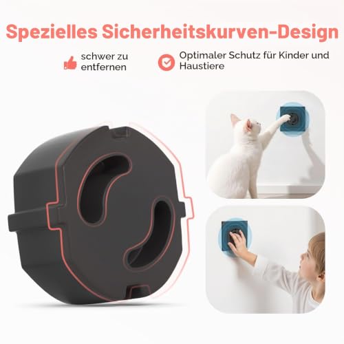 REDTRON 20×Steckdosen Kindersicherung, Steckdosensicherung Baby Kleinkinder, Schutz vor Stromschlägen, Steckdosensicherung Mit leimfreien… – Ansicht 3