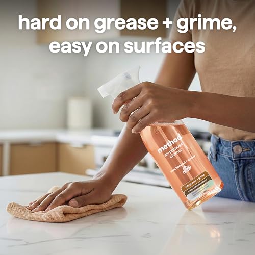 Image of Method All-Purpose Cleaner Spray, Sandalwood + Cedar - Cuts Grease & Grime on Counters, Glass, Sealed Wood & Floors, for Kitchen & Bathroom, 28 fl oz, 4 pack