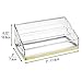 mDesign Plastic 4 Tier Cosmetic Palette Organizer with 4 Compartments for Bathroom Vanity, Countertop or Cabinet to Hold Makeup, Lipstick, Eyeliner, Beauty Accessories - Clear/Soft Brass