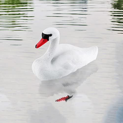 Kuuleyn Decoys for Geese Duck deterrent for pool Floating Swan for Pool Pond & Lake Garden Decorations Simulated Cute Exquisite White Swan Decorative Tool Hunting Baits