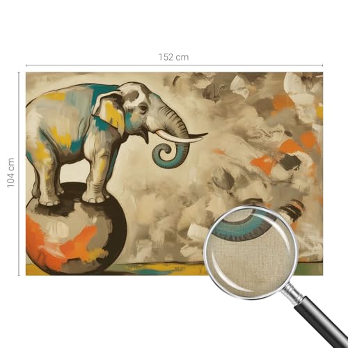 Papel pintado autoadhesivo moderno de 152x104 cm con diseño de elefante abstracto 5