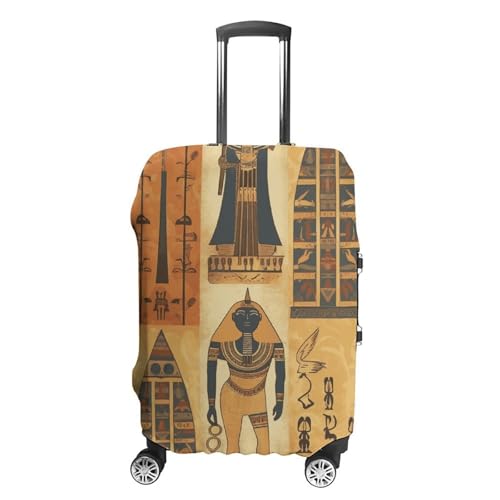 Ancient Egypt Tribe Series Elastic Luggage Cover Suitcase Protector for 19-32 Inch Suitcases | Universal Stretchable Travel Bag Cover | Anti-Scratch, Washable with Zipper Closure XL
