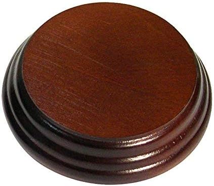 National Artcraft Base de exhibición redonda de madera de 3" - Acabado de nogal (Pkg3)