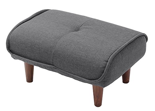セルタン 日本製 オットマン スツール 脚置き 和楽の極 1人掛け ポケットコイル デニム調アッシュグレー 高反発 A281p-606GRY