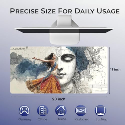 Image of ON TREND Extended Gaming Mouse Pad, Large Desk Mat with Non-Slip Rubber Base, Smooth Control Surface, 23 x 11 Inch (Radha)