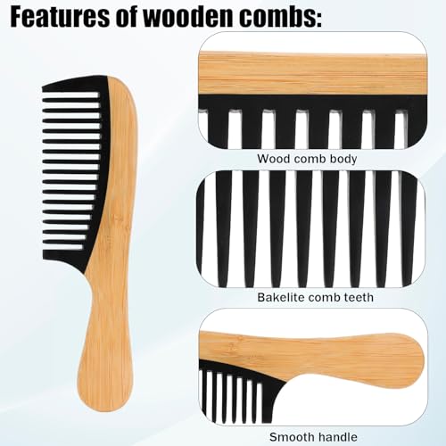 2 Peines de Madera Anchos y Finos Anti-Estáticos para Mujer miniatura 4
