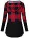 connche Maternity Clothes Winter, Quinee Womens Long Sleeve Drawstring V Neck Fall Sweater Nursing Hoodie Breastfeeding Curved Hem Color Block Tops Pregnancy Shirt Black Red Plaid XXL