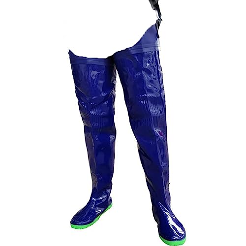 Watstiefel 80 cm hohe Blaue Gesäß-Wathose, wasserdichte und rutschfeste Wathose for Transplantation/Angeln/Zucht (Color : Blue, Size : 39 EU)