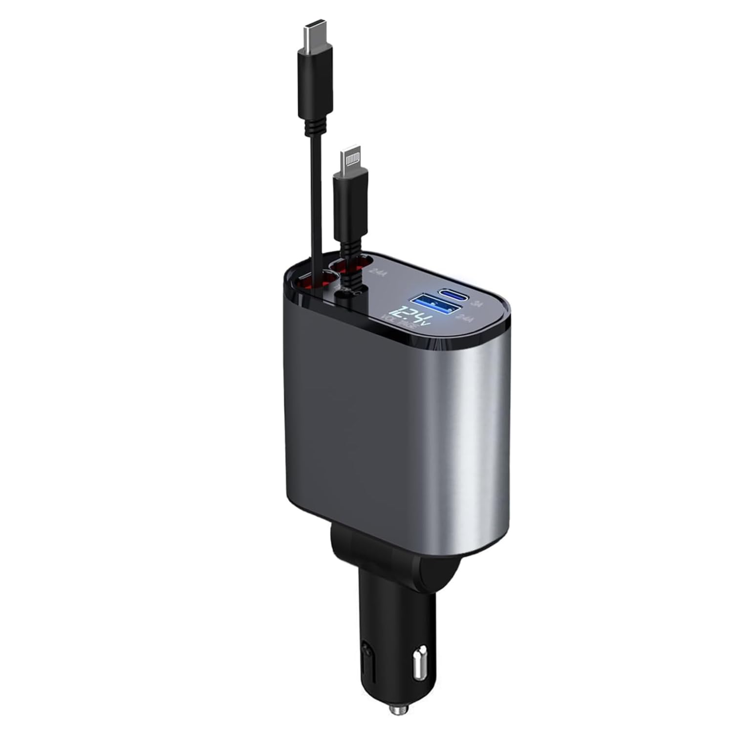 Sevenaire Retractable Car Charger, 120W 4 in 1 Super Fast Charge Car Charger, Type C & USB Charging Ports, Retractable Cables (80cm) Car Adapter, Compatible iPhones, iPad, Galaxy, Pixel (B0CV12C47D) Amazon Price History, Amazon Price Tracker