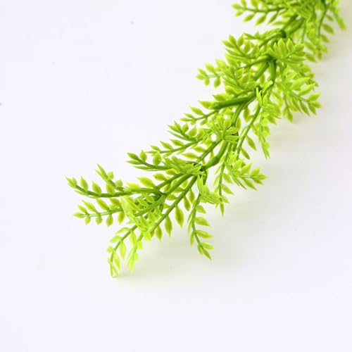 Image of TIED RIBBONS Set of 2 Artificial Hanging Ferns Plants with Pot Potted Greenery for Wall Home Decor Wall Pot Indoor Outdoor Office Garden Balcony Decoration Items (70 Cm, Long)