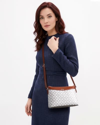 Image of Apery Elegant Printed Sling Bag | Two-Tone Faux Leather Shoulder Purse with Adjustable Strap