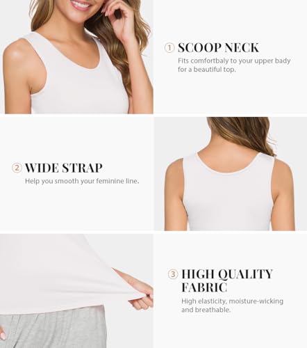 Image of Rosyline Womens Sleeveless Tank Tops Layering Tanks Undershirt Tank Top 3-4 Pack