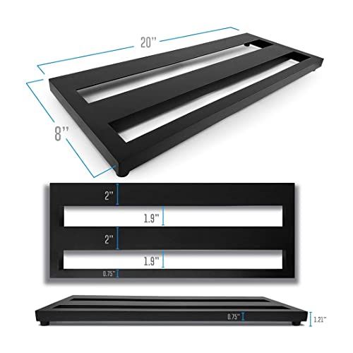 Qonia Guitar Pedalboard Guitar Effect Pedal Board Aluminum Pedalboard With Carrying Bag Effect Pedal Plate,Medium Size #TOP7