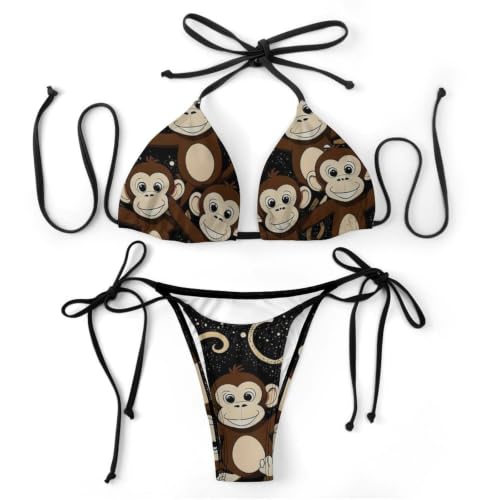 2026 Slimming Women's Girls Monkey Two-Piece Set Bikini